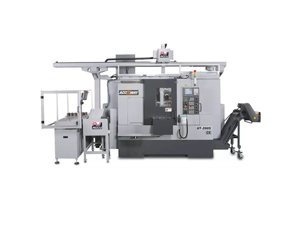 Accuway UT-200S CNC Lathe Single Turret – Two Spindle