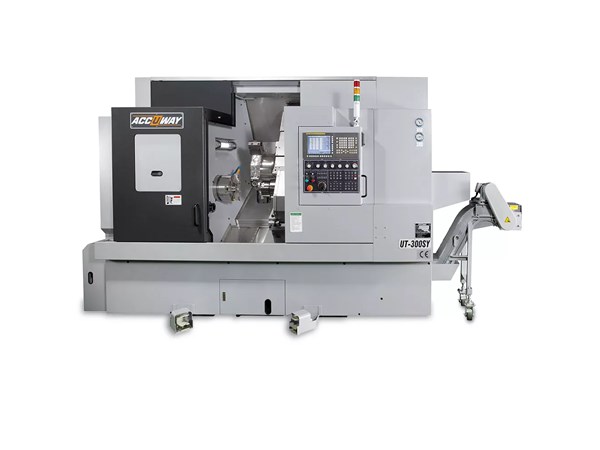 Accuway UT-300SY CNC Lathe Single Turret – Two Spindle