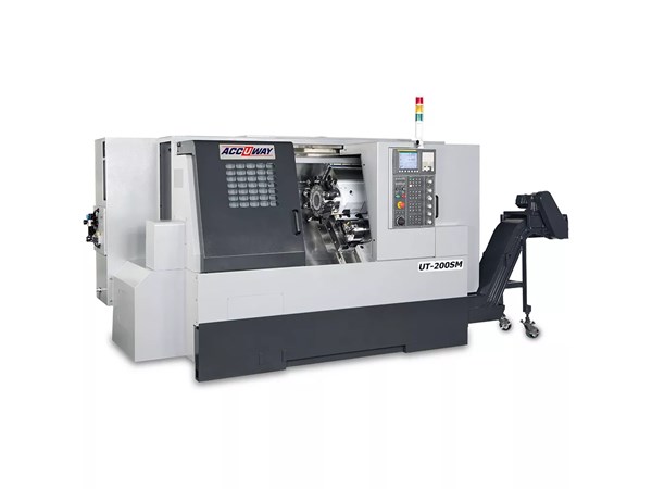 Accuway UT-200S CNC Lathe Single Turret – Two Spindle