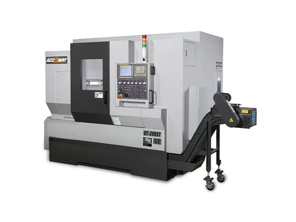 Accuway UT-200SY CNC Lathe Single Turret – Two Spindle