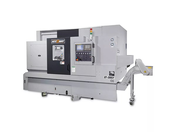 Accuway UT-300SY CNC Lathe Single Turret – Two Spindle
